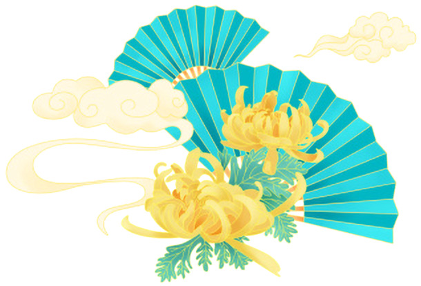 中国风重阳节菊花PNG透明图片，高清装饰元素与设计素材下载
