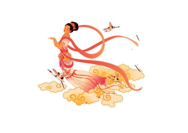 中秋节嫦娥PNG透明图，高清节日元素，设计素材下载