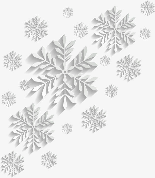 高清雪花PNG透明图案，节日元素，圣诞节图片设计素材下载