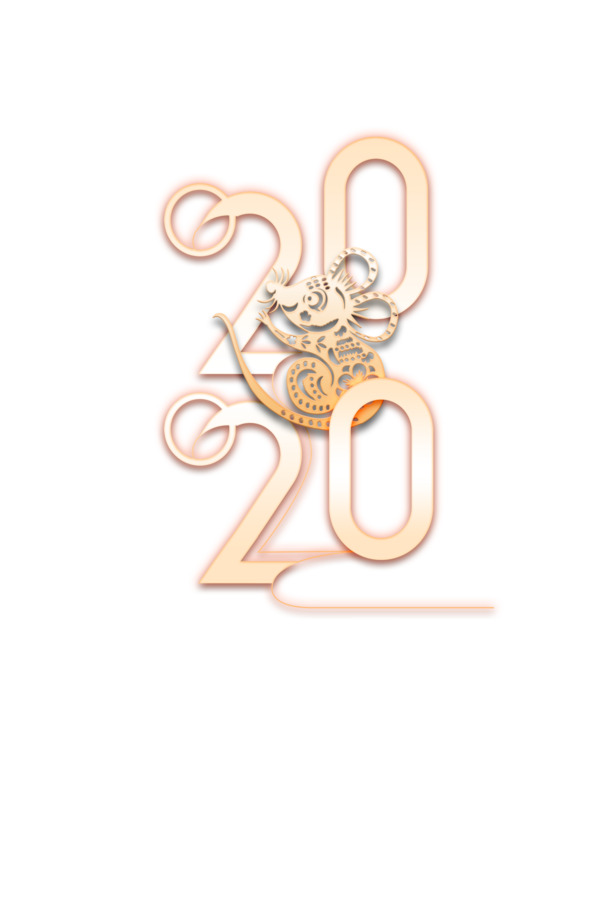 2020元旦鼠年剪纸老鼠PNG/PSD设计素材，高清透明节日元素，免费下载