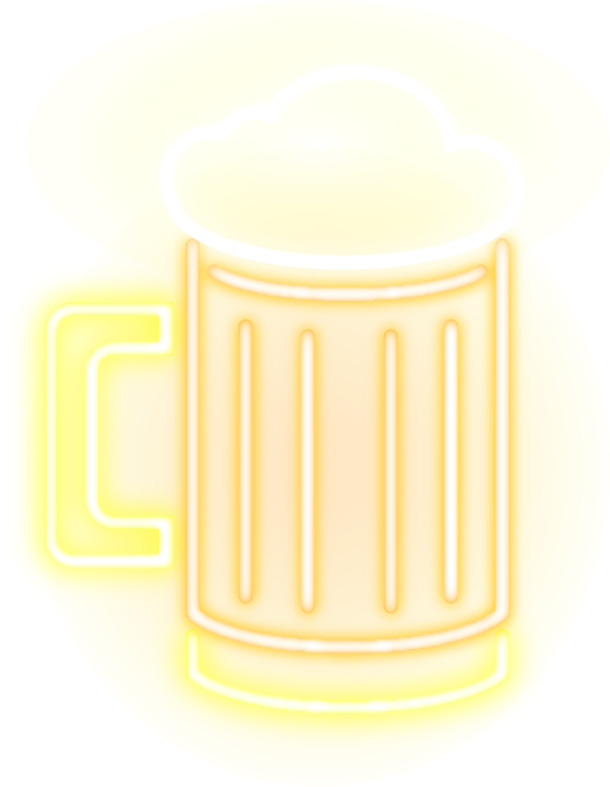 免费下载，高清PNG啤酒图标，霓虹线条矢量设计，透明免扣，含AI格式元素