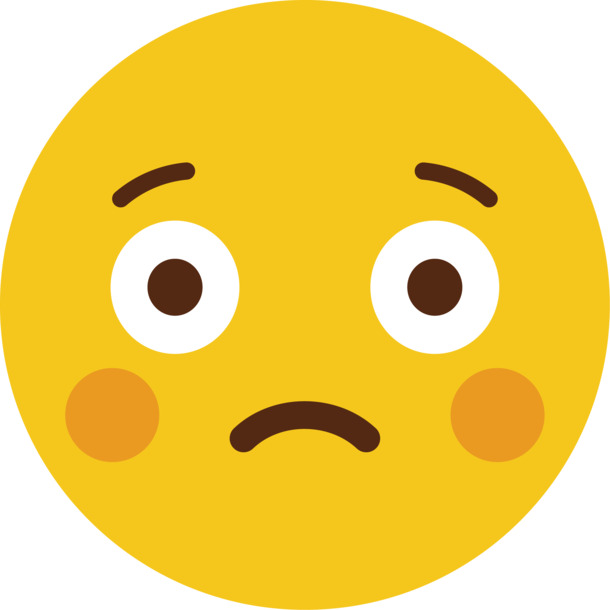 黄色圆脸迷茫表情矢量PNG，手绘卡通素材，高清透明下载