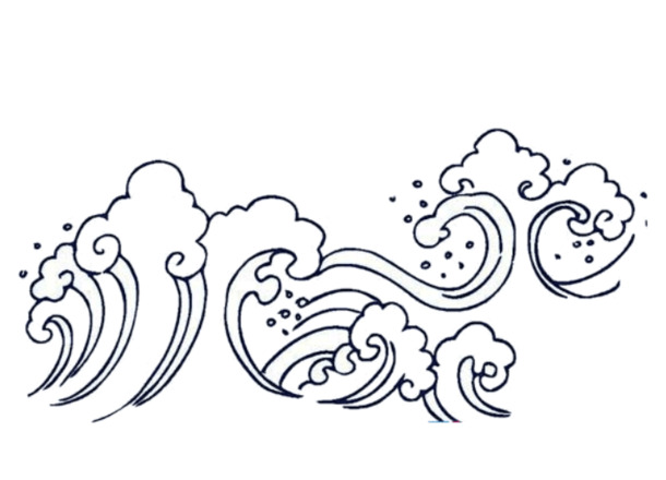 线稿浪花PNG透明图片，高清免扣元素，设计素材一键下载