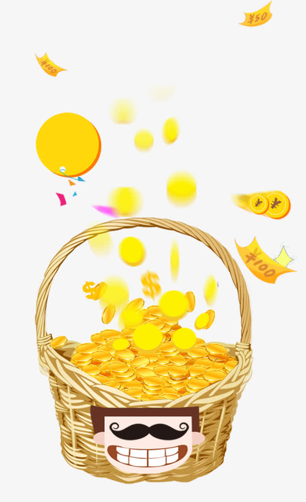 高清金币漂浮PNG透明图，海量设计素材免费下载