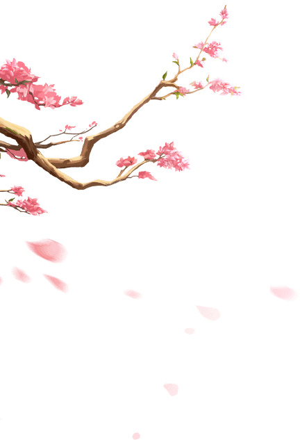 涂鸦桃花PNG透明图片，设计活动效果素材，高清植物元素下载
