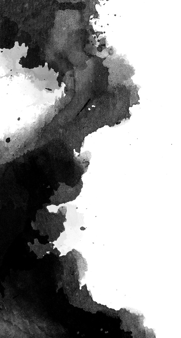 手绘黑色水墨晕染PNG素材，高清透明标签，笔触装饰元素下载