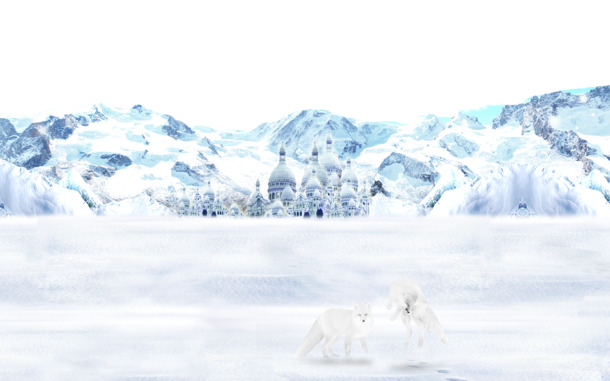 梦幻雪狐PNG透明图，高清圣诞节元素，设计素材免费下载