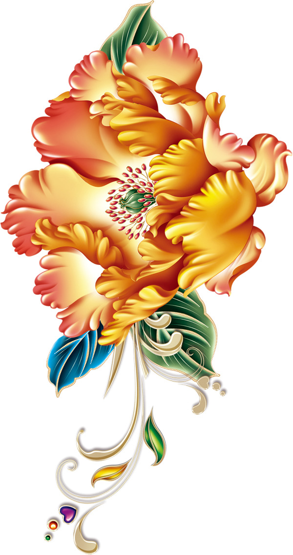 菊花PNG透明图 & 节日PSD素材，高清下载，丰富节日元素