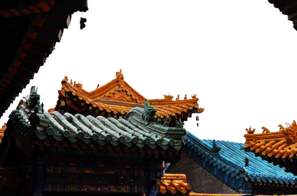 故宫角楼古典屋檐元素，高清PNG透明背景，摄影风景素材下载