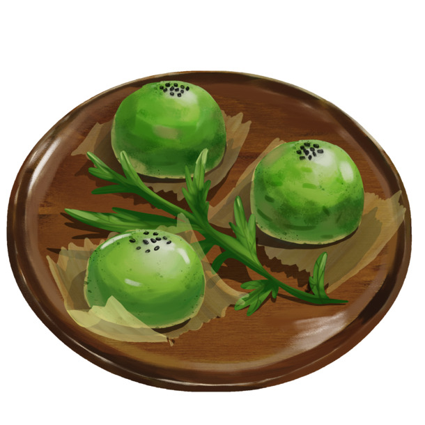 青团手绘黑色碗PNG素材，高清透明免扣，附PSD设计元素下载