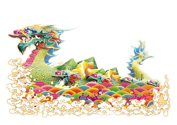 端午节龙舟PNG透明图，高清节日元素，设计素材免费下载