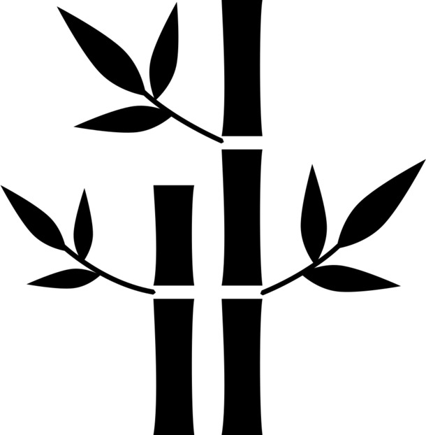 黑色卡通竹子矢量图，高清PNG透明动植物设计素材下载