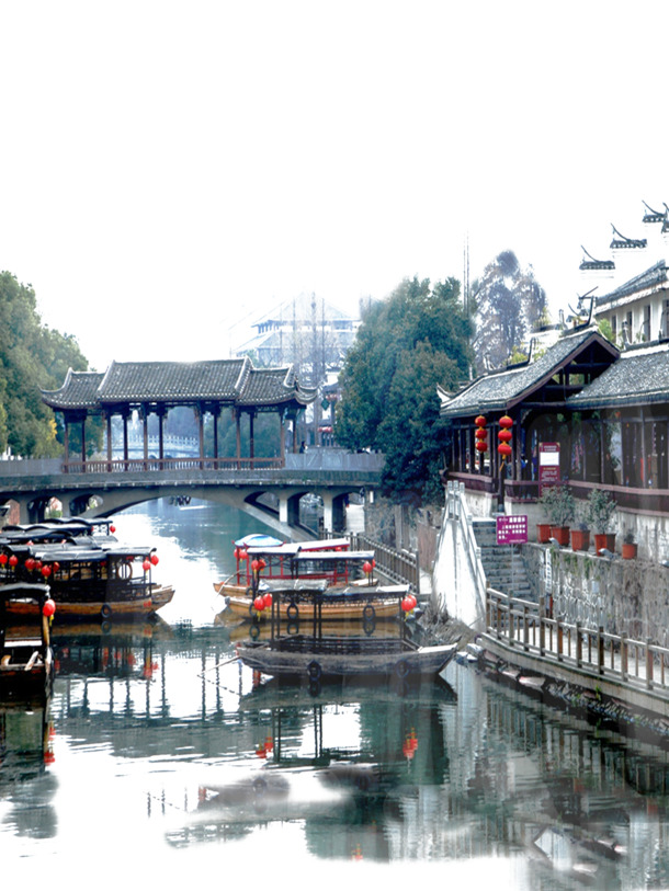 古镇风光PNG大图下载，高清透明背景，摄影美景设计素材