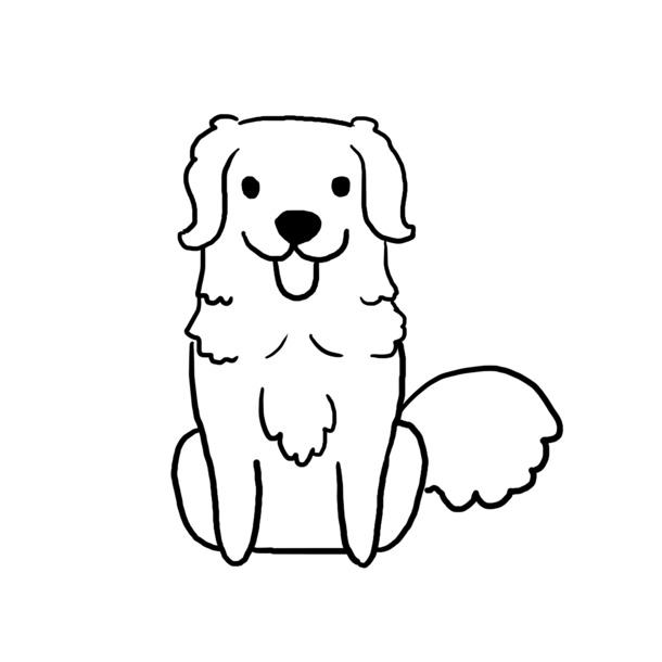 卡通狗狗儿童涂鸦线条简笔画，高清PNG透明免扣元素设计素材下载