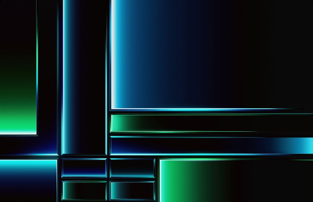 2023 Mac Book Pro 精选内置壁纸，高清蓝色绿色4K背景，3840x2481分辨率，免费下载