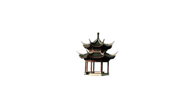 古风亭台楼阁PNG透明素材，高清中国风装饰元素下载