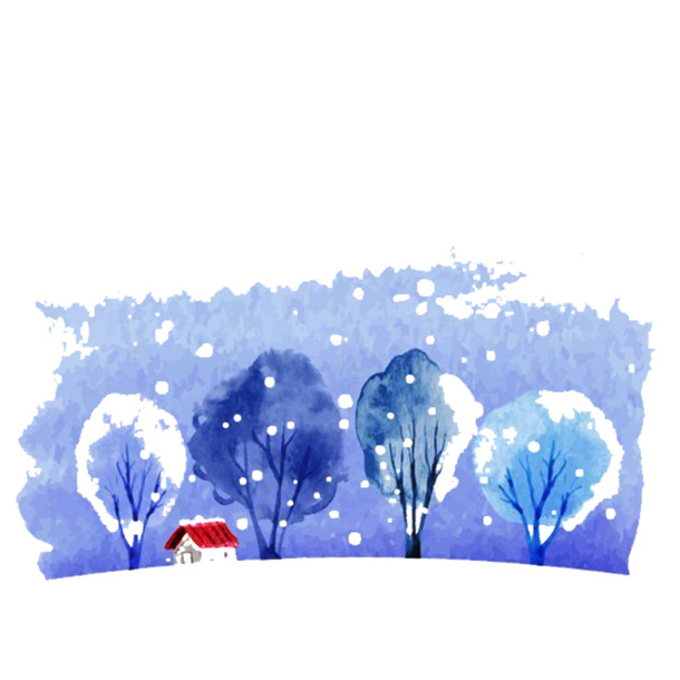 冬日雪景高清PNG透明素材，圣诞节节日元素设计图片免费下载