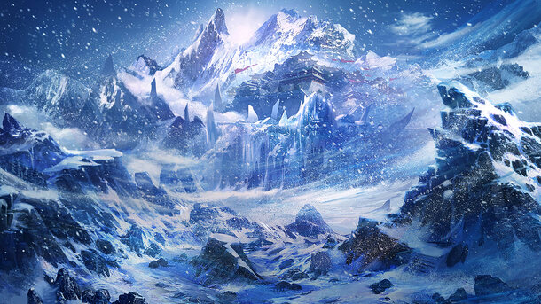 神秘雪山游戏场景PNG透明背景图片，高清banner海报设计素材下载