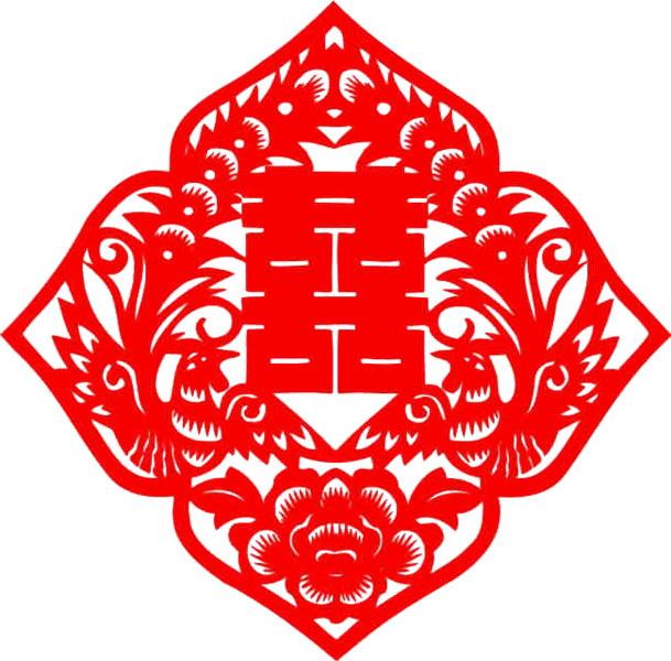 免费下载高清喜字贴PNG，透明节日元素，情人节设计素材