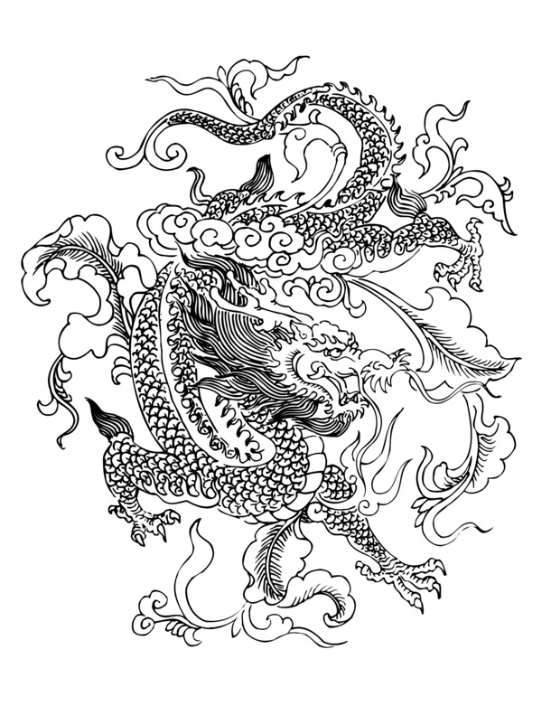 国潮风中国龙PNG透明图片素材 - 高清免抠下载 - AI设计元素精选