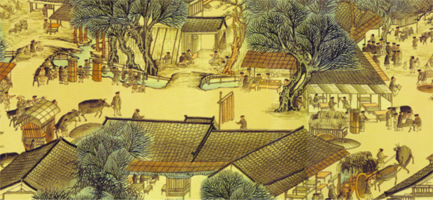 古代清明上河图PNG透明图，节日元素及其他节日图片素材下载