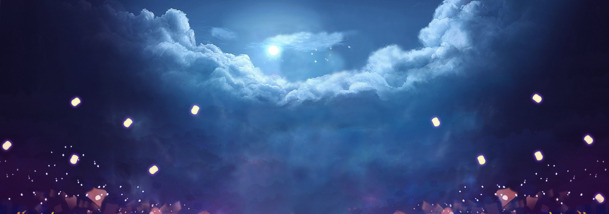 七夕梦幻夜，高清PNG透明图片，荧光背景设计素材免费下载