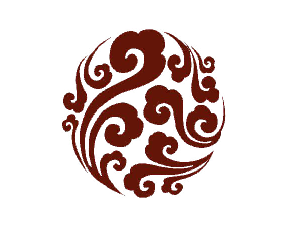 复古风圆形云花纹PNG透明图，设计装饰元素素材免费下载