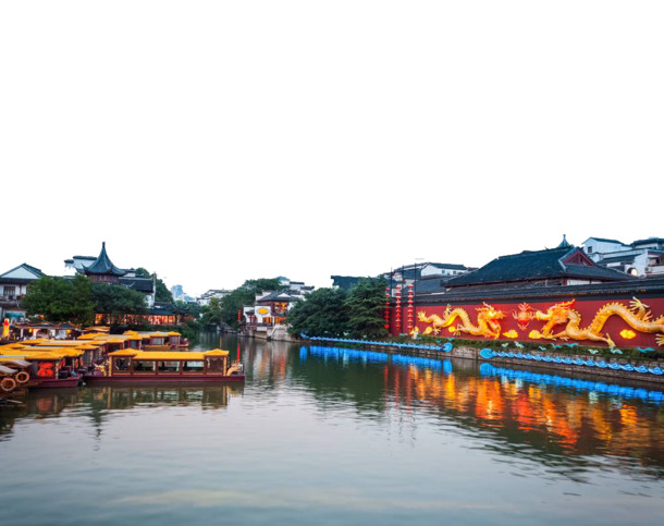 南京孔子庙宇大气风光，高清PNG透明背景图片，设计素材免费下载