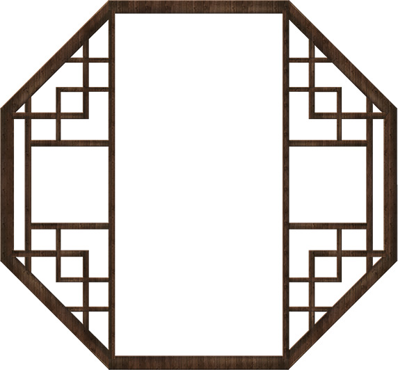 古风六边形窗格PNG透明图，中国风装饰元素，高清下载素材