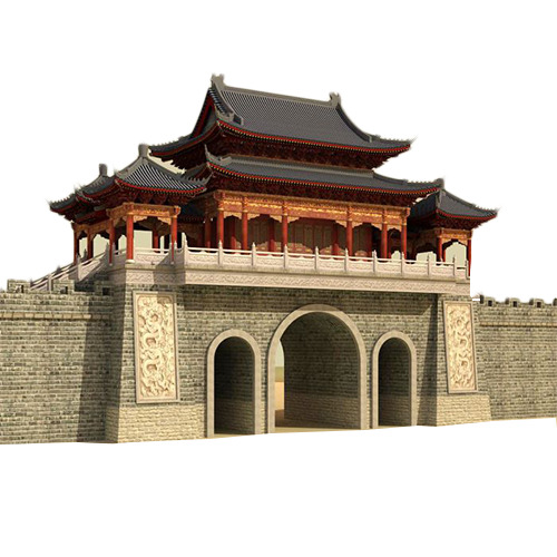 大气古城门PNG透明背景，高清摄影风景素材，免费下载