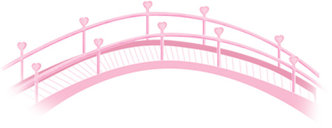 粉色心桃鹊桥PNG素材，唯美高清透明图，情人节设计必备元素