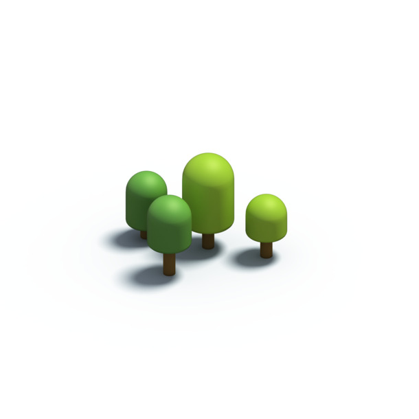C4D树木植物3D模型素材，高清PNG透明图，动植物元素丰富，一键下载