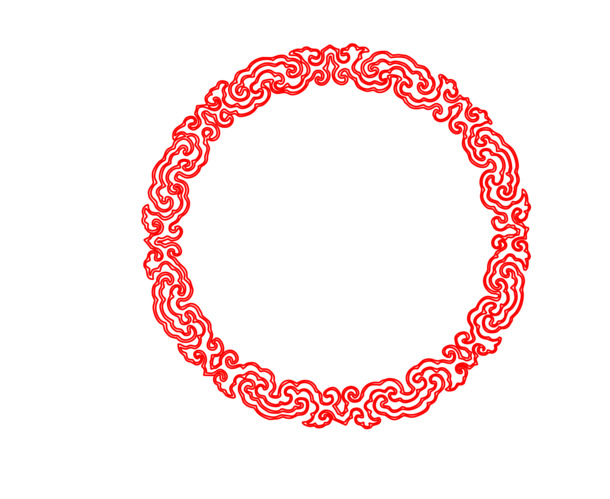 矢量中式花纹PNG素材，圆形边框高清透明图片，设计装饰元素免费下载