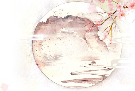 唯美古风手绘插画PNG透明图，高清卡通元素，设计素材任你下载