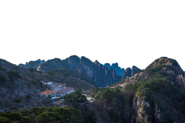 安徽黄山绝美风景PNG透明背景图片，高清摄影素材下载