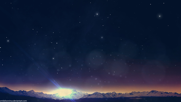 星光雪山高清PNG背景，黑夜中的璀璨光芒，设计素材免费下载