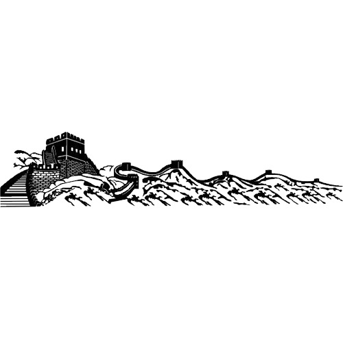 长城剪影PNG透明图，精美装饰元素，设计素材免费下载