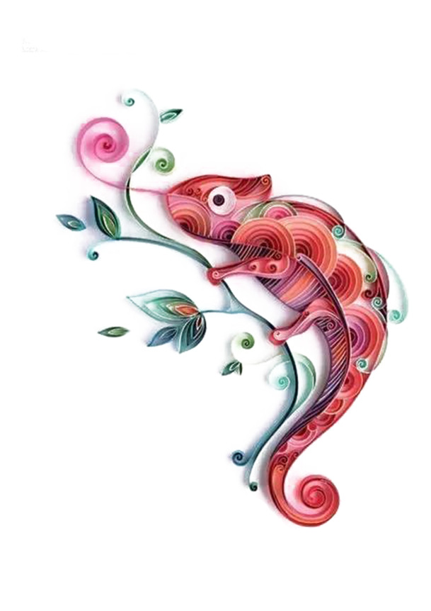 手工绘制蜥蜴PNG透明图片，精美装饰元素，花纹图片设计素材免费下载