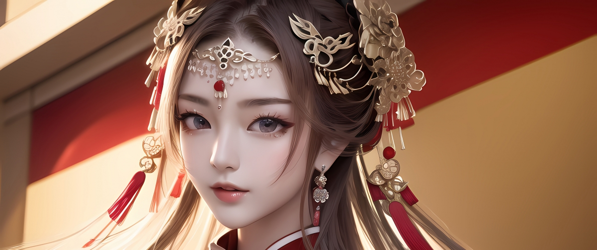 AI古风美女壁纸，3440x1440带鱼屏4K高清动漫图片，一键下载！