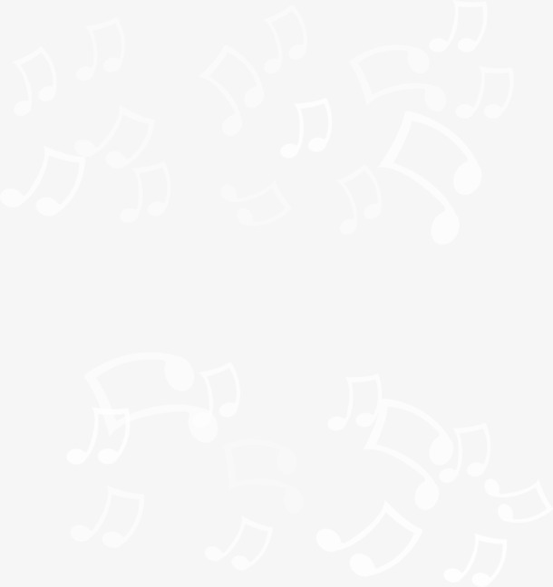 白色漂浮音符PNG透明背景，高清底纹设计素材，免费下载
