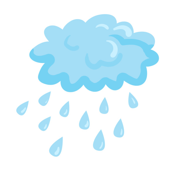 手绘雨水云朵插画，高清PNG透明免扣元素，设计素材一站式下载