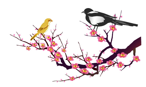 情人节节日元素，高清透明PNG腊梅图片，设计素材下载