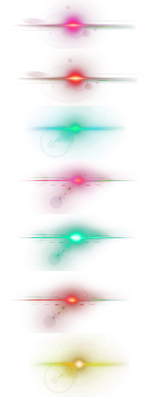红绿黄光影特效PNG素材，高清透明装饰元素，免费下载