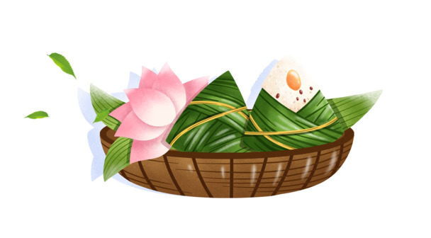 端午节绿叶粽子PNG透明图，PSD设计素材，高清下载