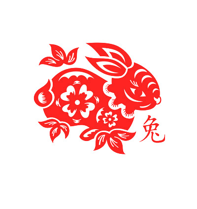 剪纸兔子PNG透明图，高清节日素材，元旦春节元宵必备下载