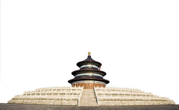 天坛高清PNG透明图，中国风建筑装饰元素，设计素材免费下载
