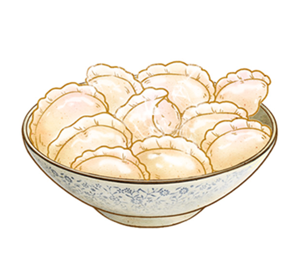 手绘饺子PNG透明图片，高清卡通元素，创意设计素材下载