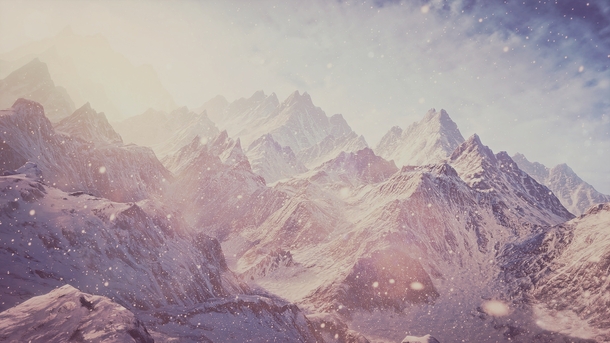 粉色浪漫雪山背景，高清PNG透明素材，卡通手绘风格，免费下载