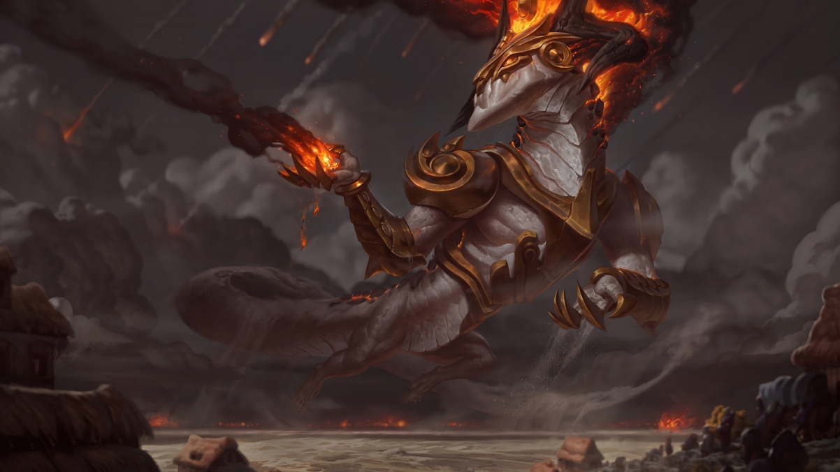 LOL英雄联盟，铸星龙王奥瑞利安·索尔4K高清壁纸，灰烬领主霸气登场，3840x2160超清图片下载