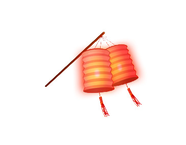 红色新年灯笼PNG透明图，高清节日元素，元旦春节元宵素材下载